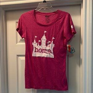 New Balance Pink Graphic Tee Disney Castle